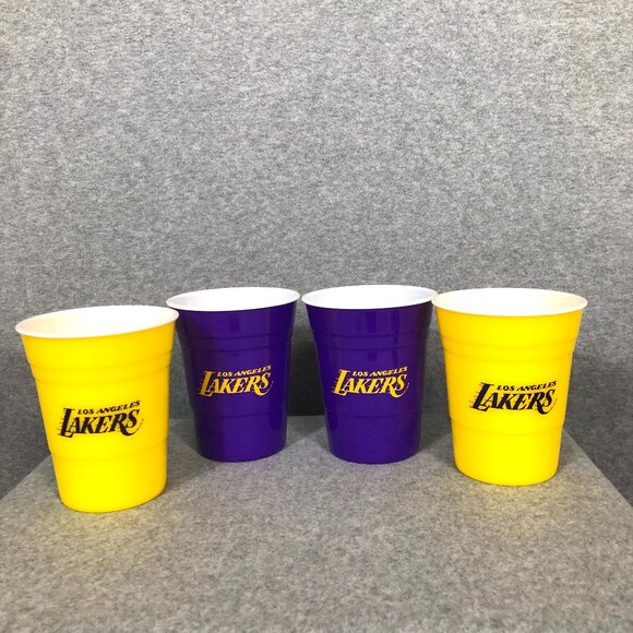 Los Angeles Lakers Set of 4 insulated 16 oz Insulated Drinking Cups - Picture 1 of 3